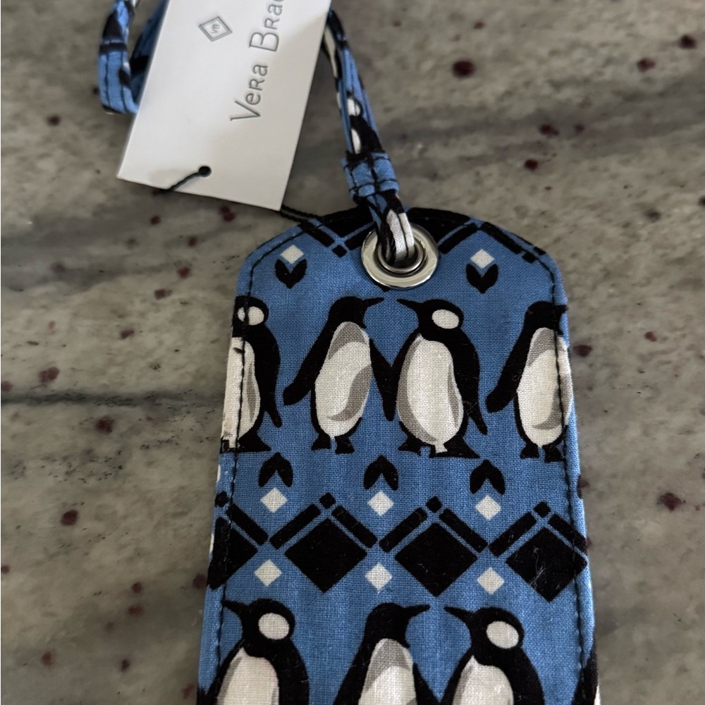 Vera Bradley Blue and Black Patterned Luggage Tag